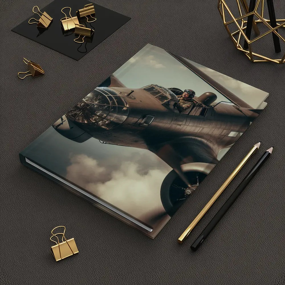 WWII Bomber Pilot Flying Through Dramatic Clouds – Notebooks
