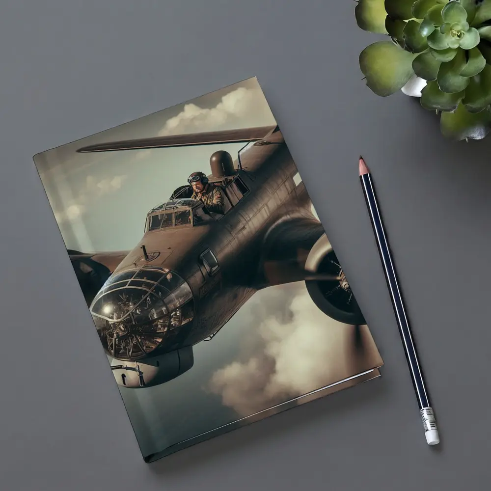 WWII Bomber Pilot Flying Through Dramatic Clouds – Notebooks