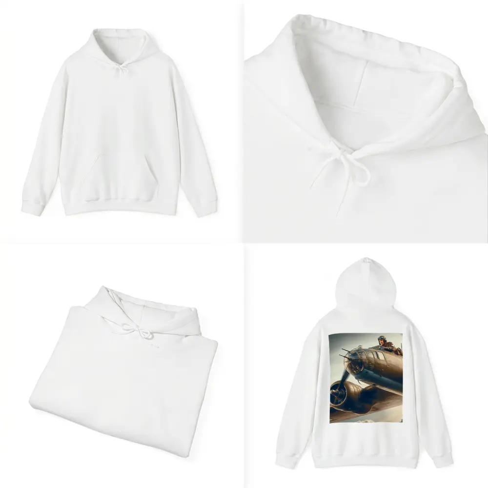 WWII Bomber Pilot Flying Above Clouds – Hoodies