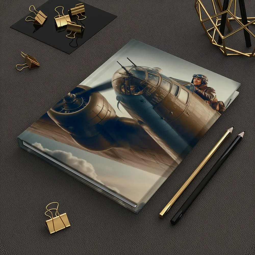 WWII Bomber Pilot Flying Above Clouds – Notebooks