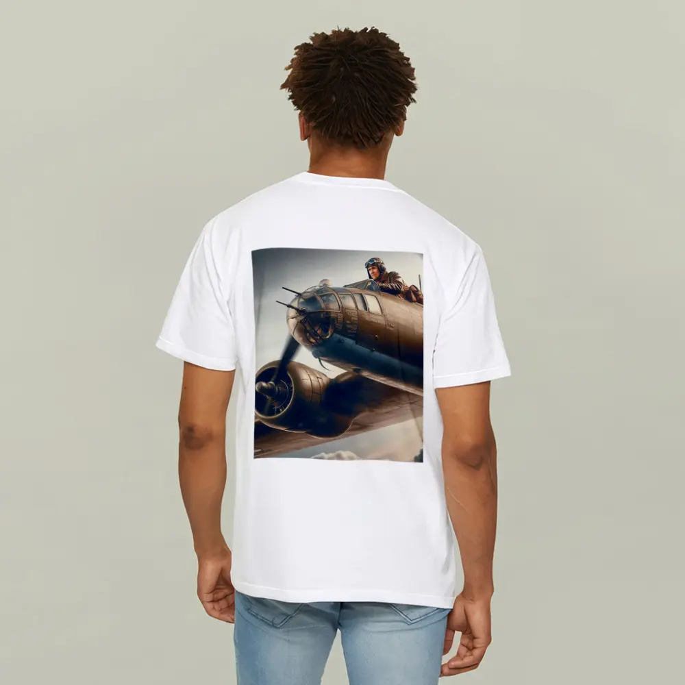 WWII Bomber Pilot Flying Above Clouds – T-Shirts