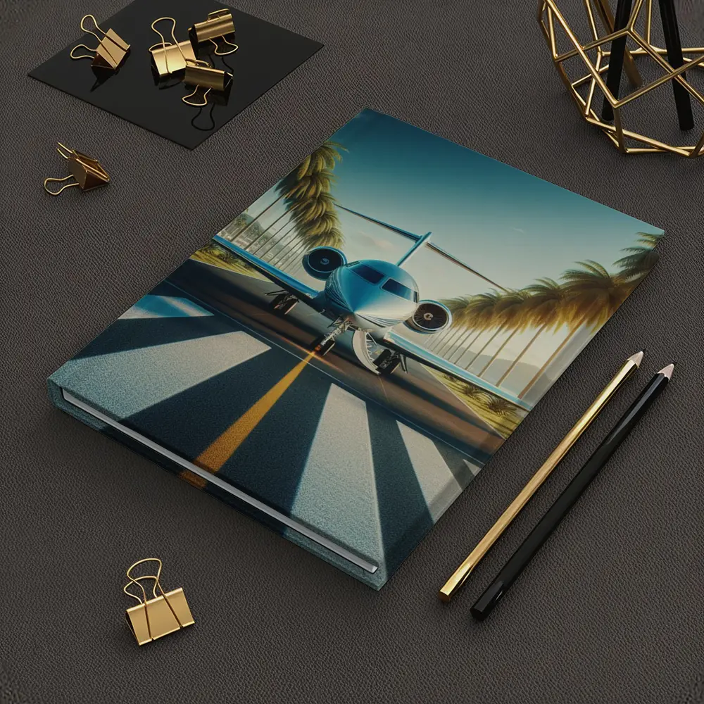 Private Jet Runway Palm Trees Tropical Airport – Notebooks