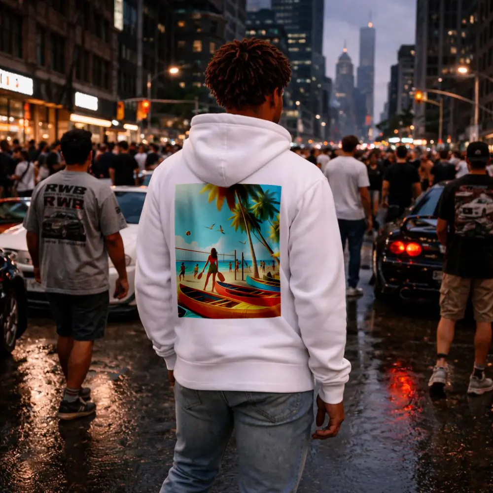 Beach Volleyball Game Tropical Summer Scene – Hoodies