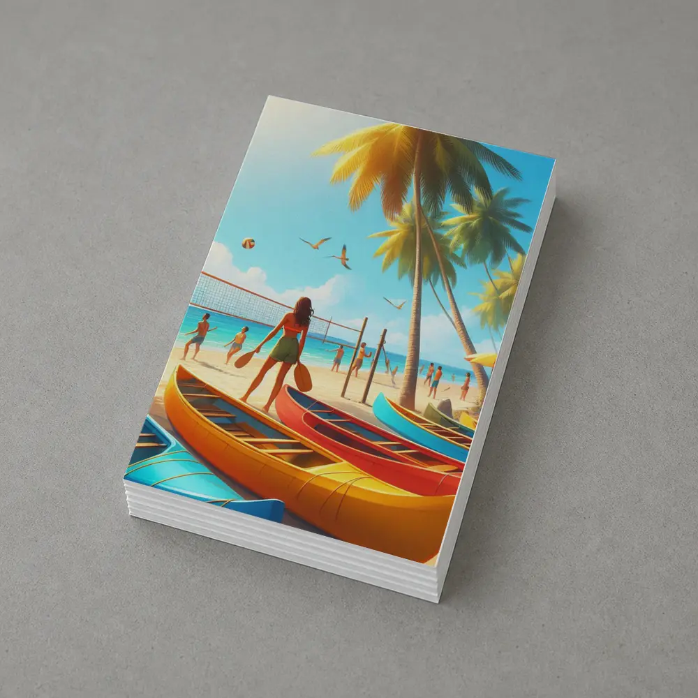 Beach Volleyball Game Tropical Summer Scene – Postcards