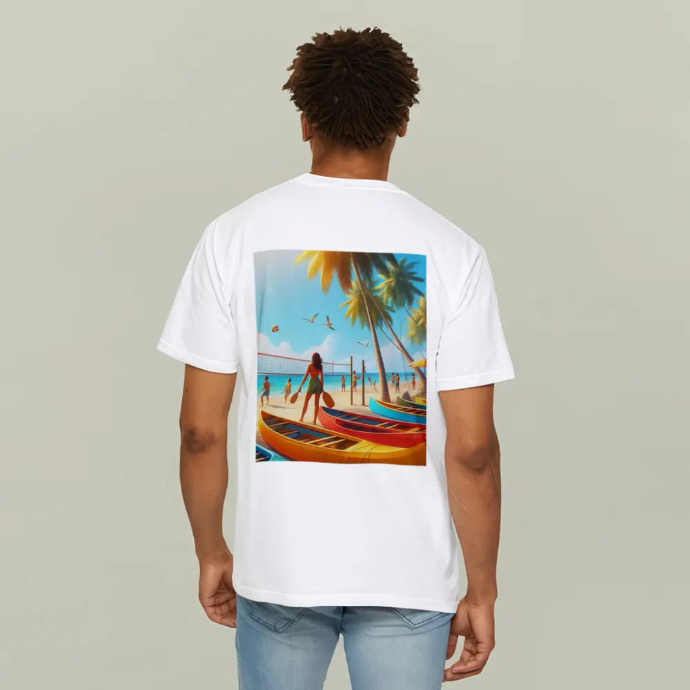 Beach Volleyball Game Tropical Summer Scene – T-Shirts