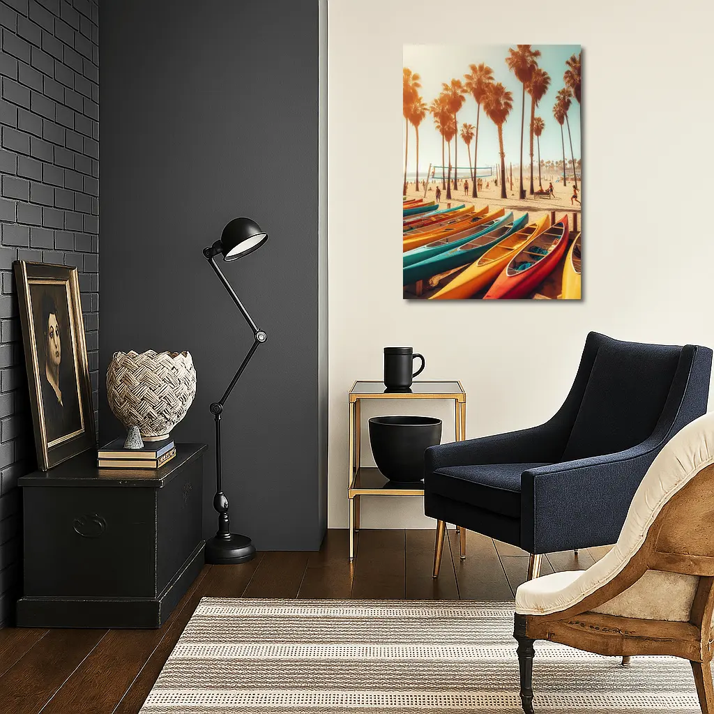 Colorful Kayaks Venice Beach Palm Trees – Wall Art