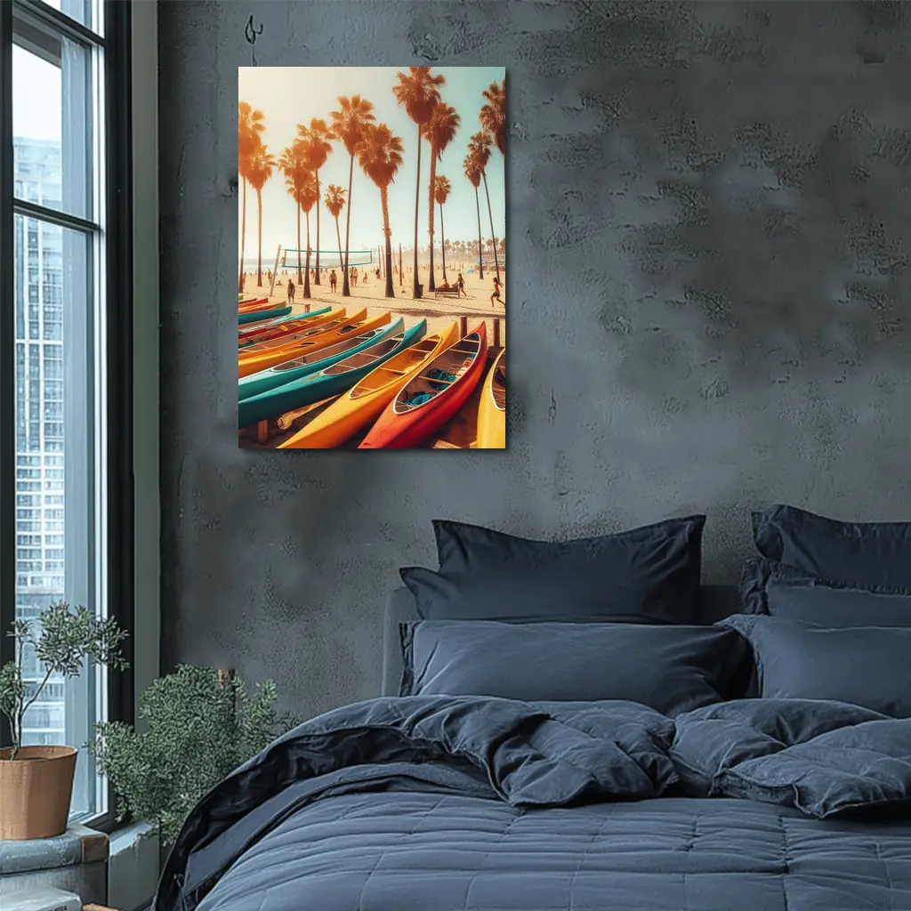 Colorful Kayaks Venice Beach Palm Trees – Wall Art