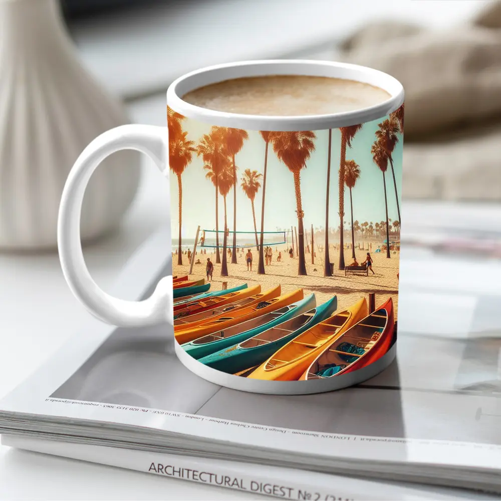 Colorful Kayaks Venice Beach Palm Trees – Mugs
