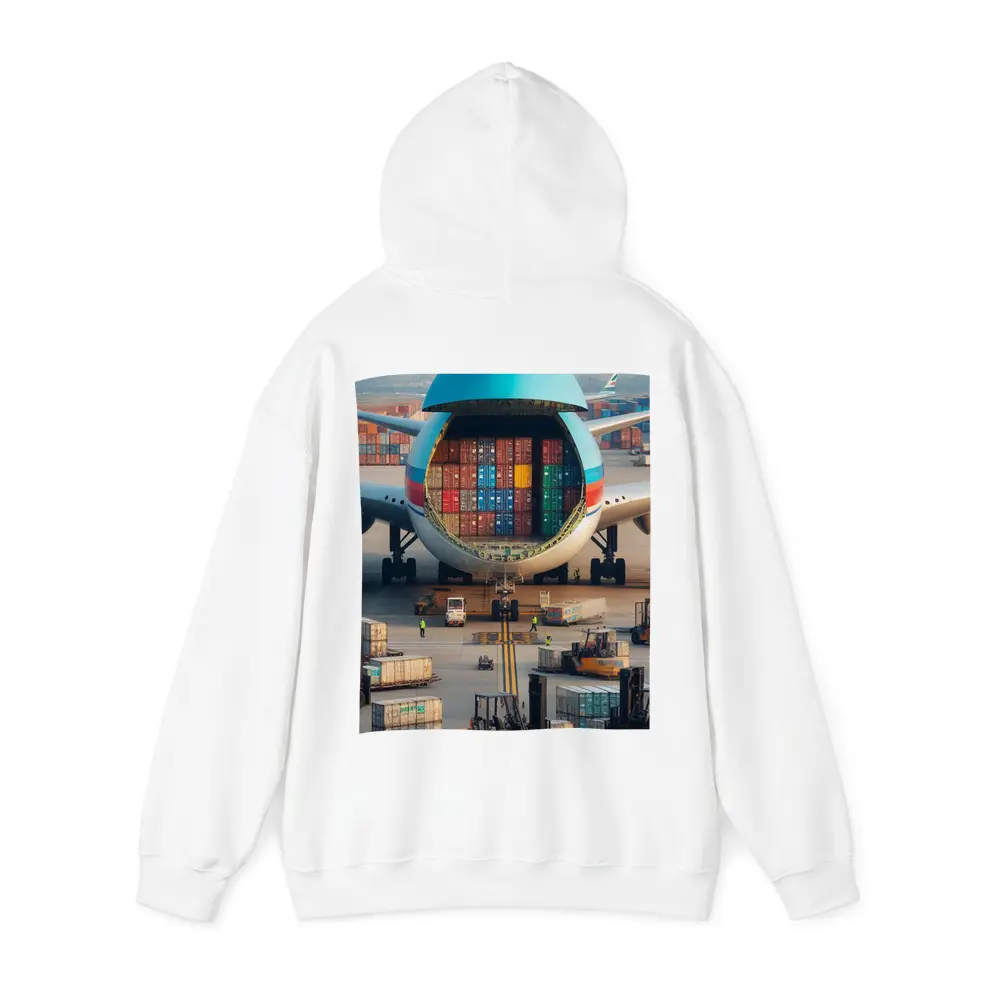 Cargo Plane Loaded With Shipping Containers Airport – Hoodies