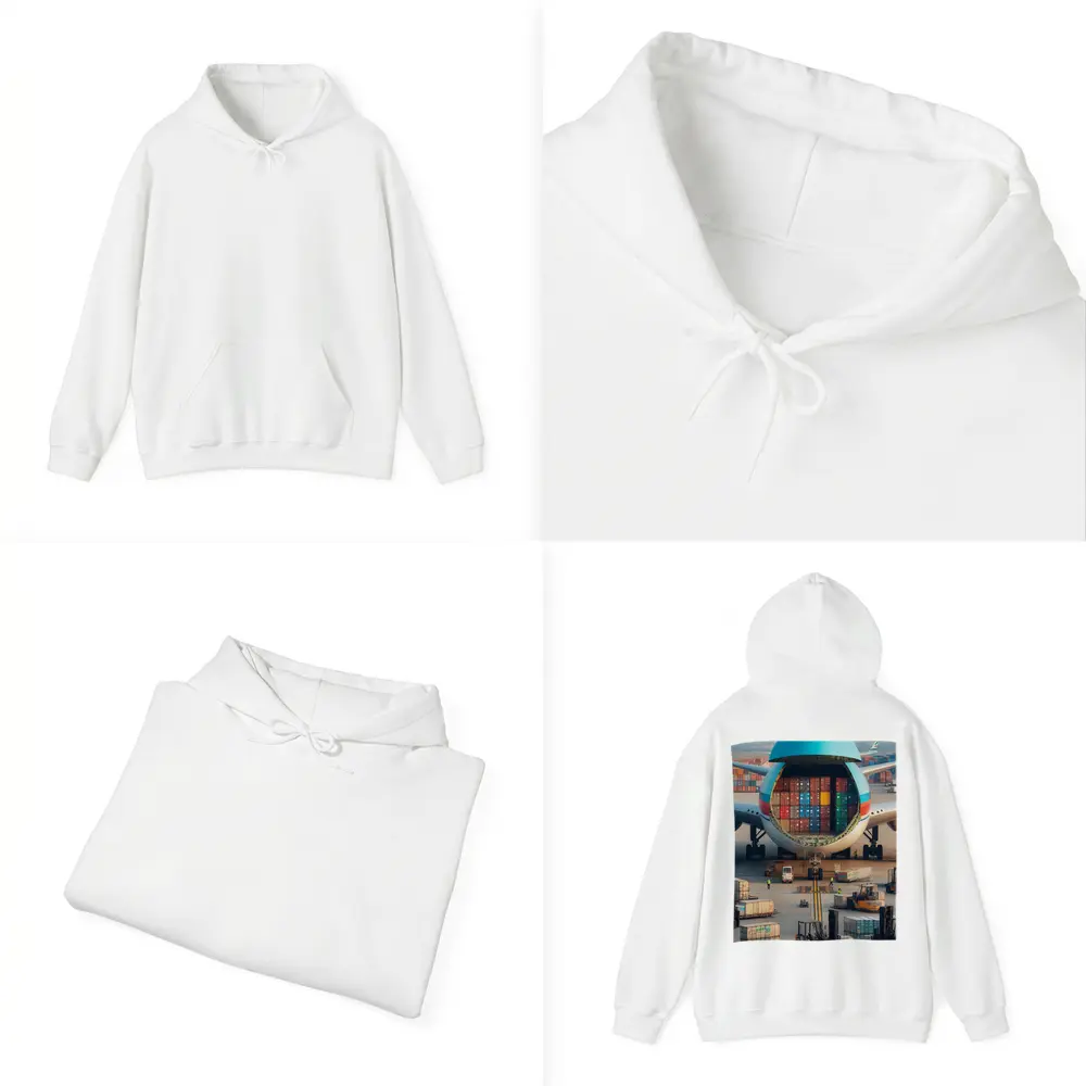 Cargo Plane Loaded With Shipping Containers Airport – Hoodies