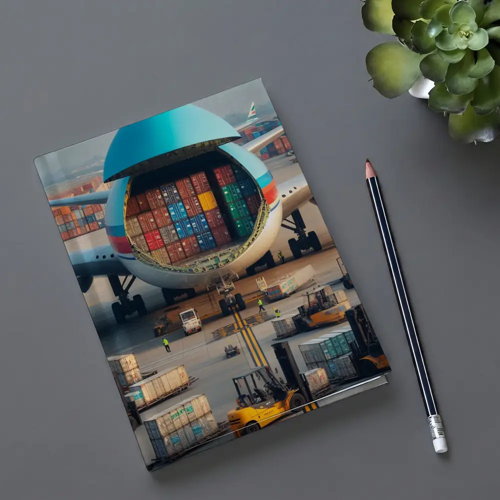 Cargo Plane Loaded With Shipping Containers Airport – Notebooks