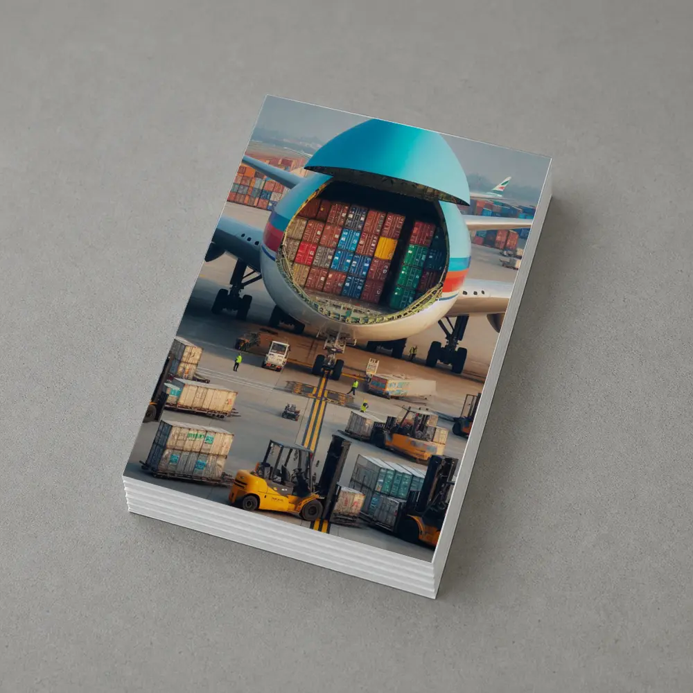 Cargo Plane Loaded With Shipping Containers Airport – Postcards