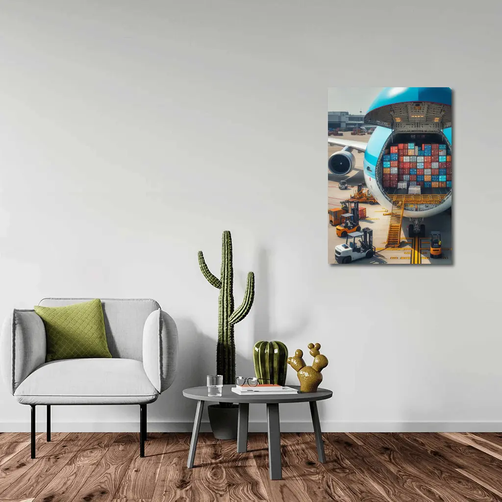 Cargo Plane Loaded With Shipping Containers – Wall Art