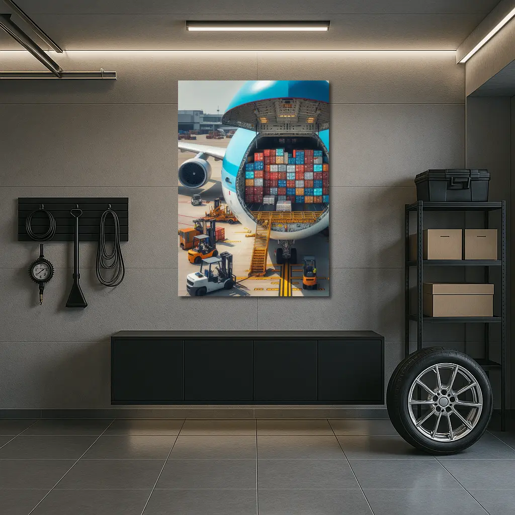 Cargo Plane Loaded With Shipping Containers – Wall Art