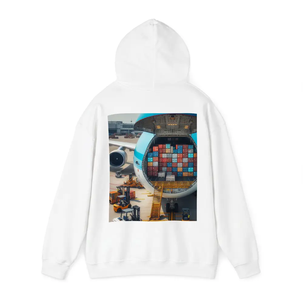Cargo Plane Loaded With Shipping Containers – Hoodies