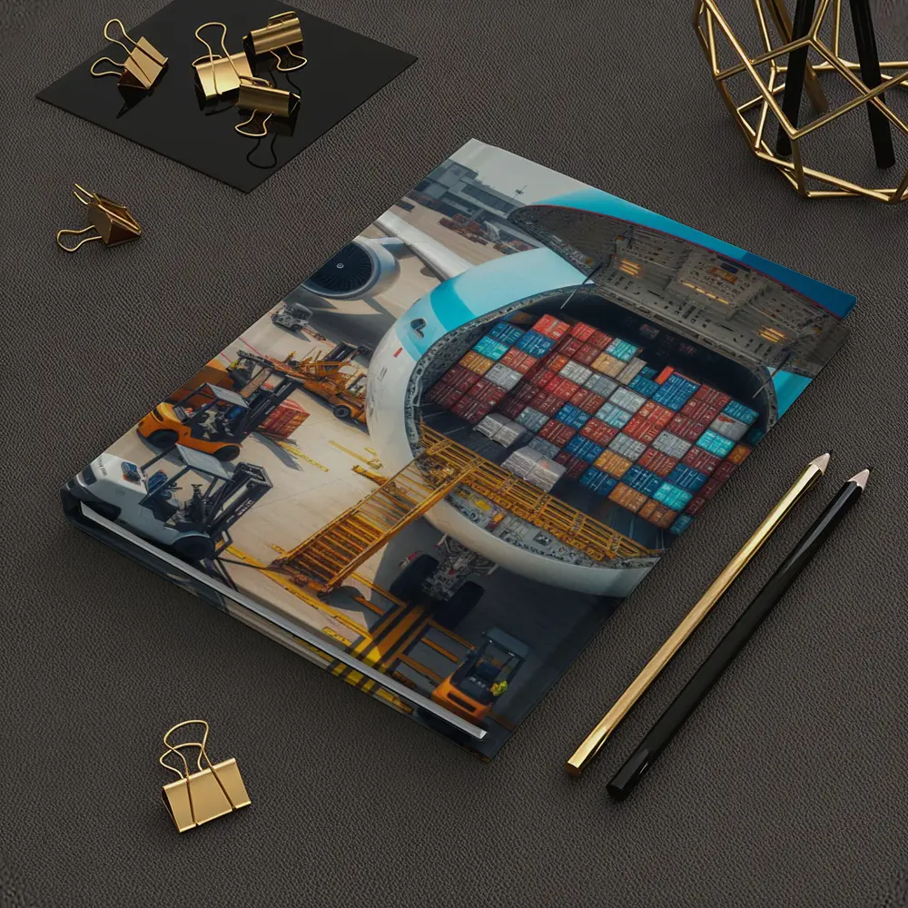 Cargo Plane Loaded With Shipping Containers – Notebooks