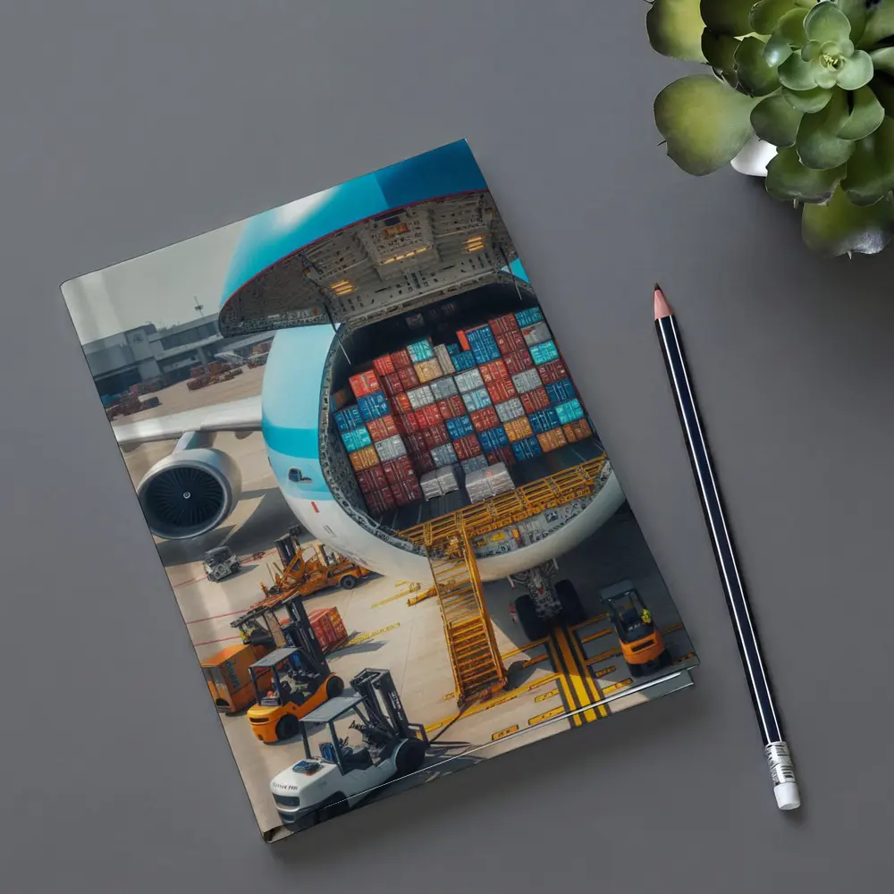 Cargo Plane Loaded With Shipping Containers – Notebooks