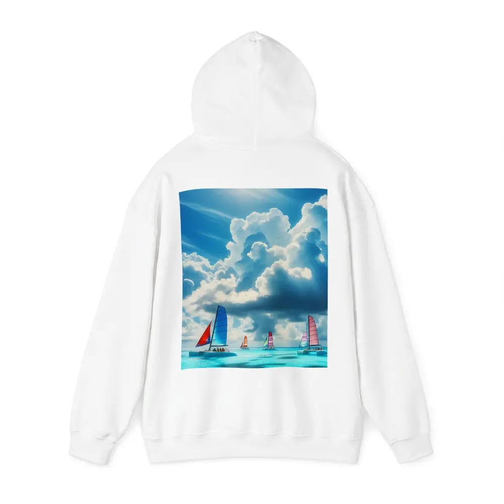 Colorful Sailboats On Turquoise Ocean Blue Sky – Hoodies