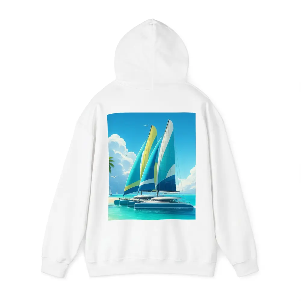 Catamarans Sailing Tropical Blue Ocean Beach – Hoodies