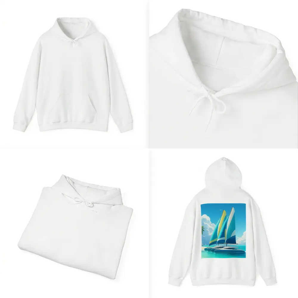 Catamarans Sailing Tropical Blue Ocean Beach – Hoodies