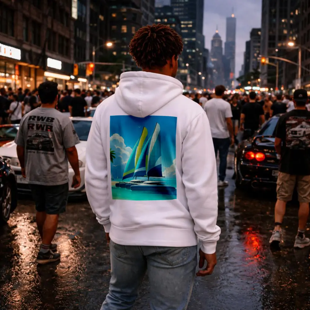Catamarans Sailing Tropical Blue Ocean Beach – Hoodies