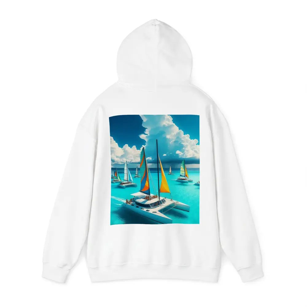 Colorful Catamarans Sailing Turquoise Tropical Ocean – Hoodies