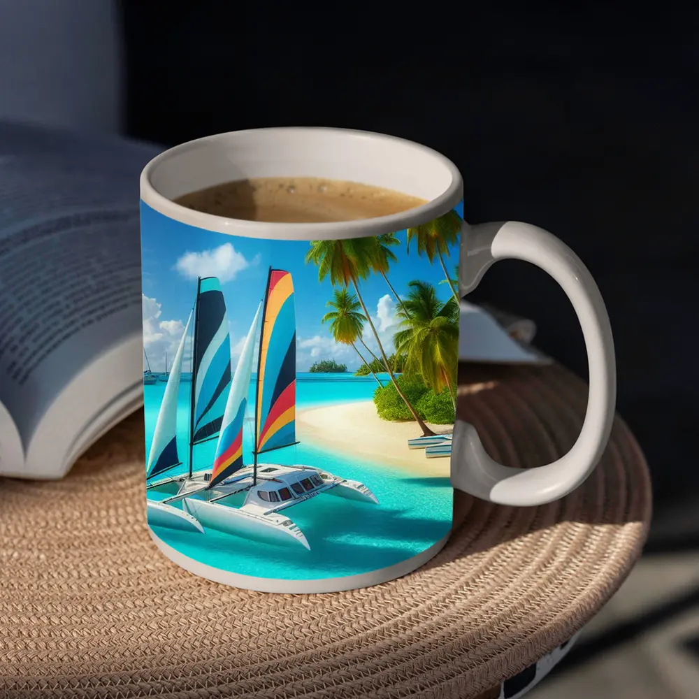 Catamaran Sailboat Tropical Island Crystal Waters – Mugs