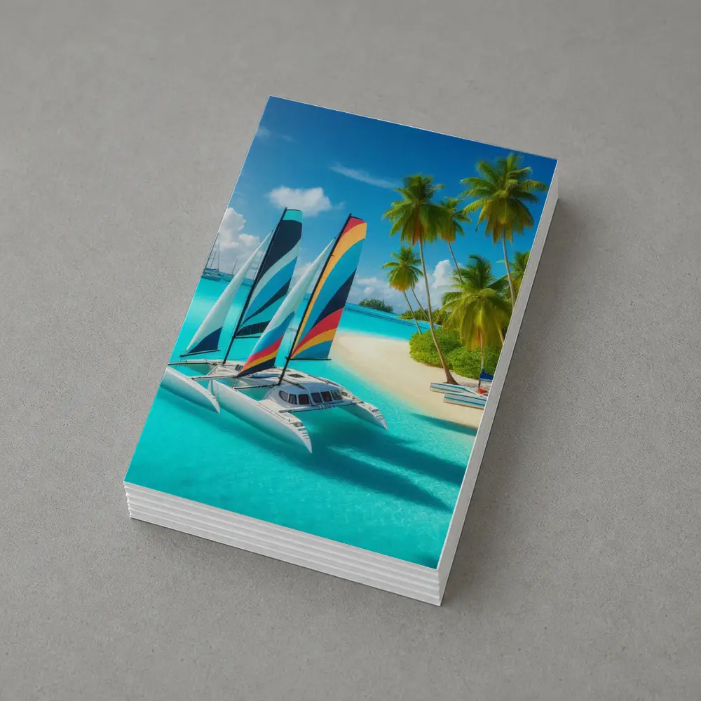 Catamaran Sailboat Tropical Island Crystal Waters – Postcards