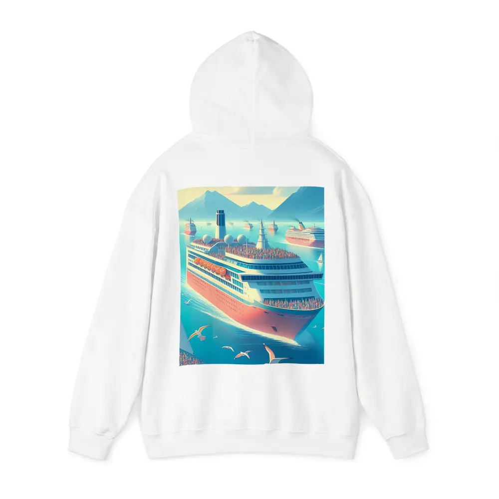Cruise Ships Sailing Blue Ocean Mountains – Hoodies