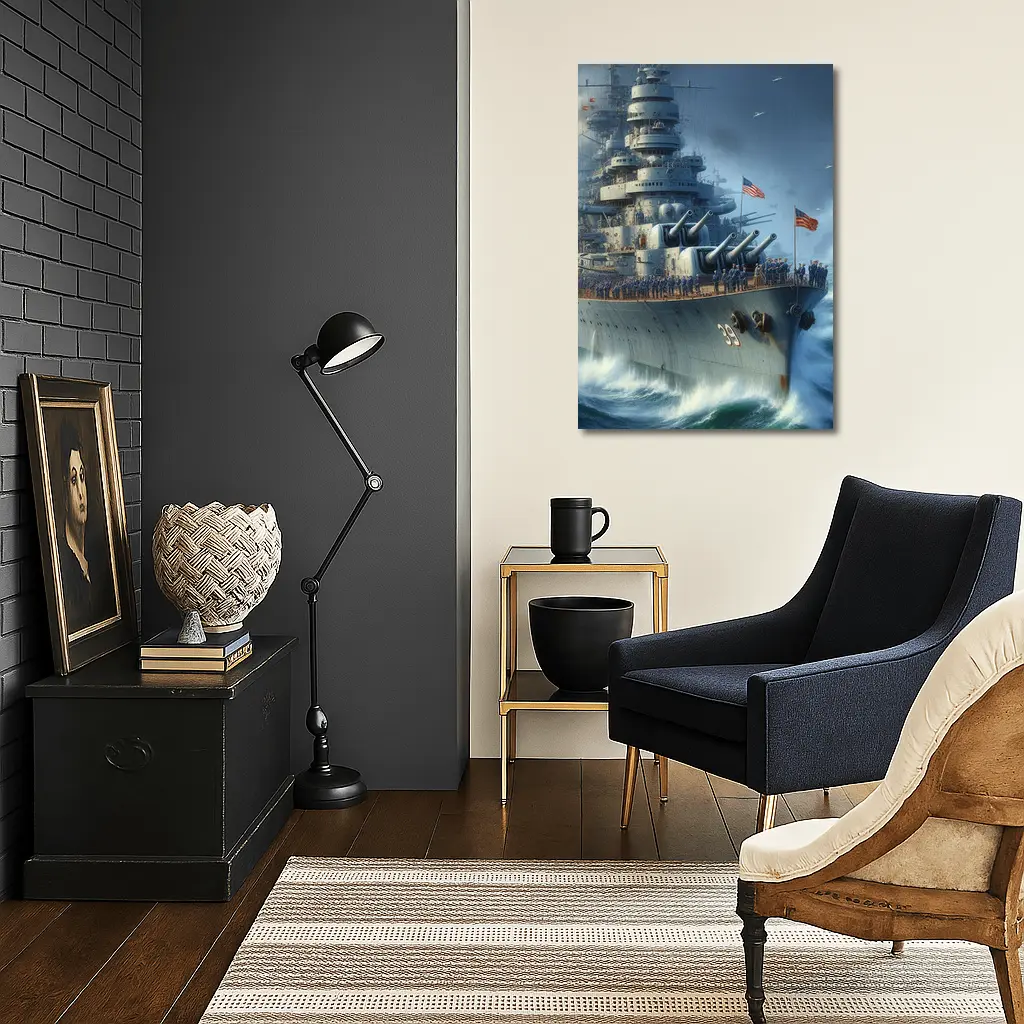 US Navy Battleship Crew at Sea – Wall Art