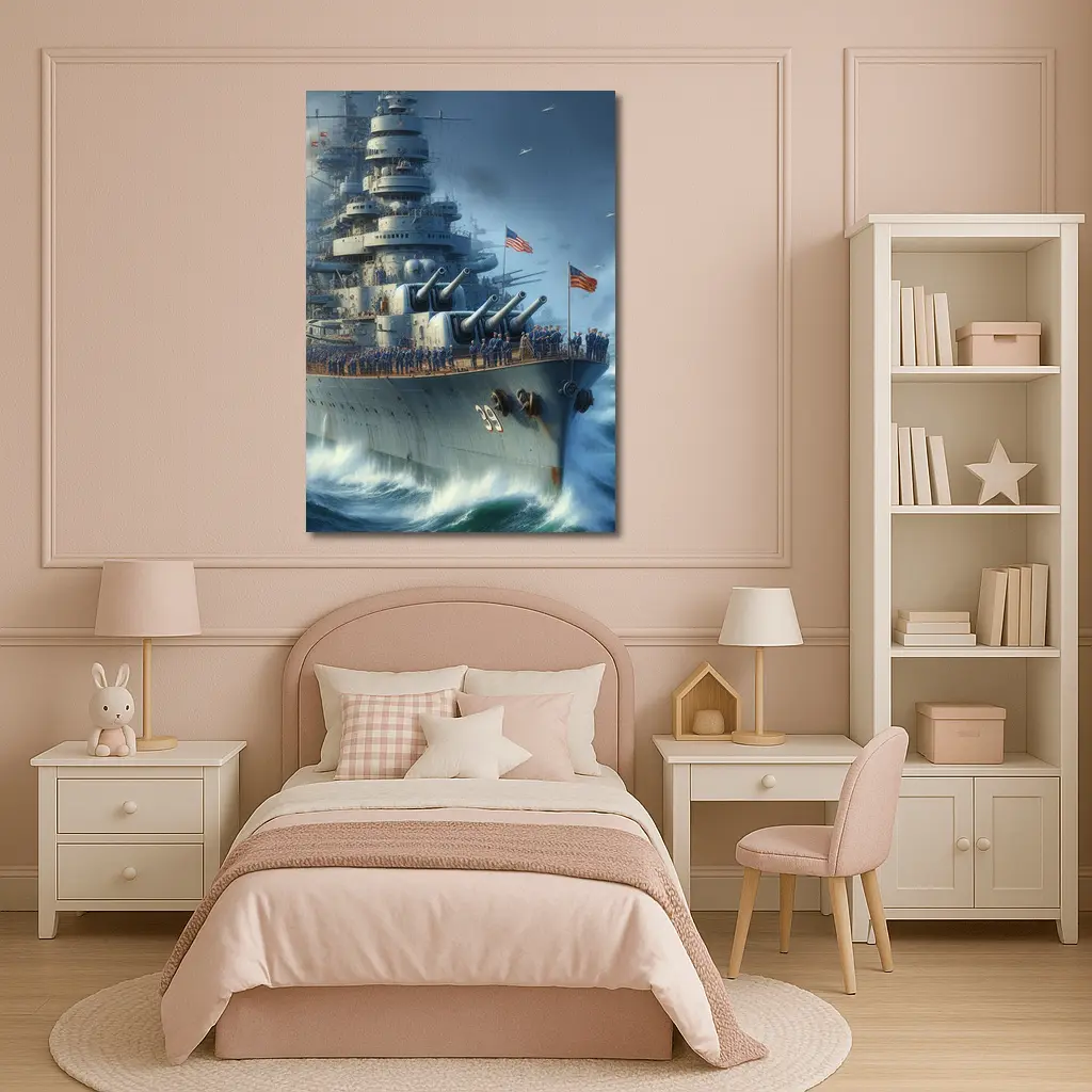US Navy Battleship Crew at Sea – Wall Art