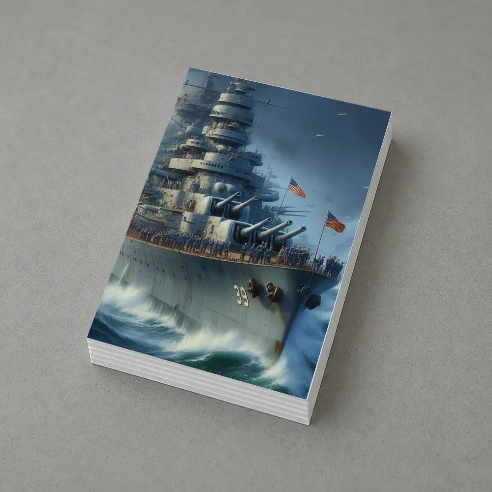 US Navy Battleship Crew at Sea – Postcards