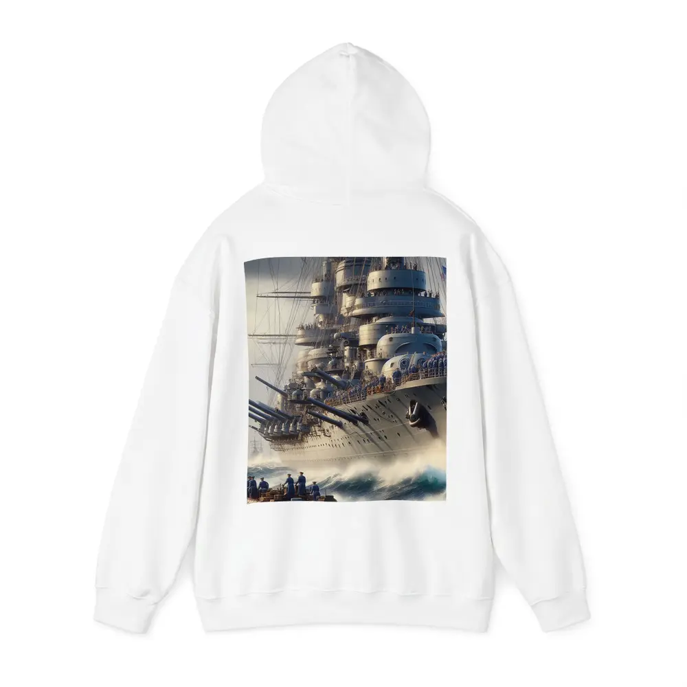 Warship Battleship Sailing Rough Ocean Waves – Hoodies