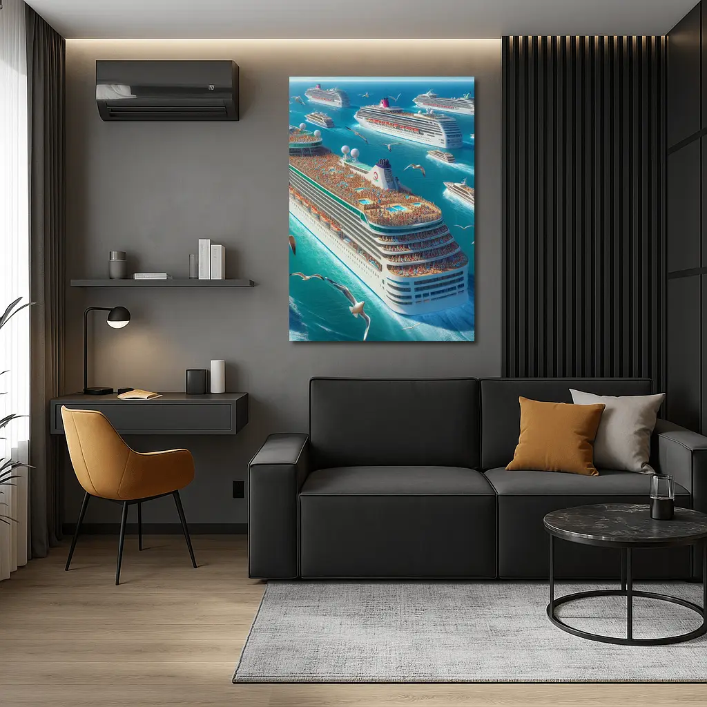Cruise Ships Sailing Open Blue Ocean – Wall Art