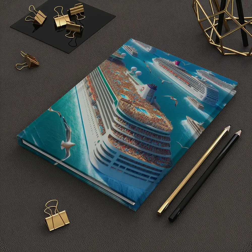 Cruise Ships Sailing Open Blue Ocean – Notebooks