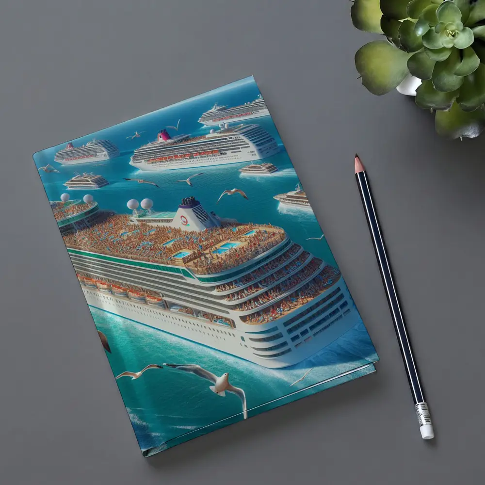 Cruise Ships Sailing Open Blue Ocean – Notebooks