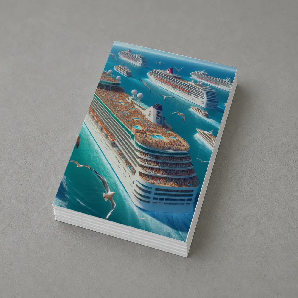 Cruise Ships Sailing Open Blue Ocean – Postcards