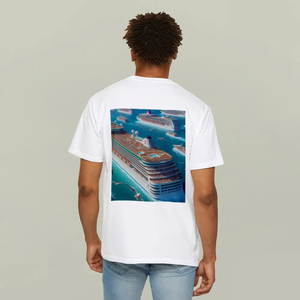 Cruise Ships Sailing Open Blue Ocean – T-Shirts