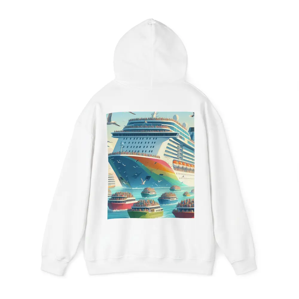 Cruise Ship Rainbow Hull Colorful Ferry Boats – Hoodies