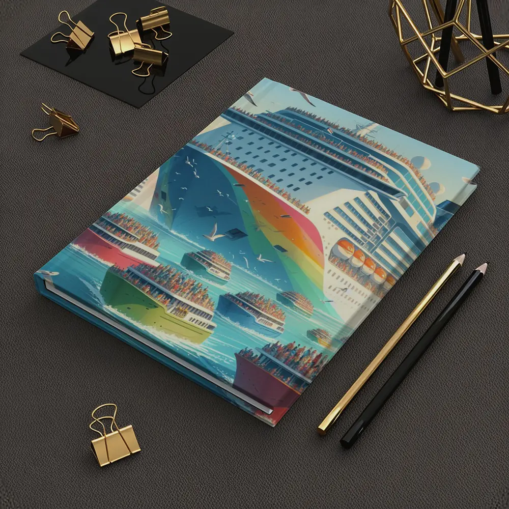 Cruise Ship Rainbow Hull Colorful Ferry Boats – Notebooks
