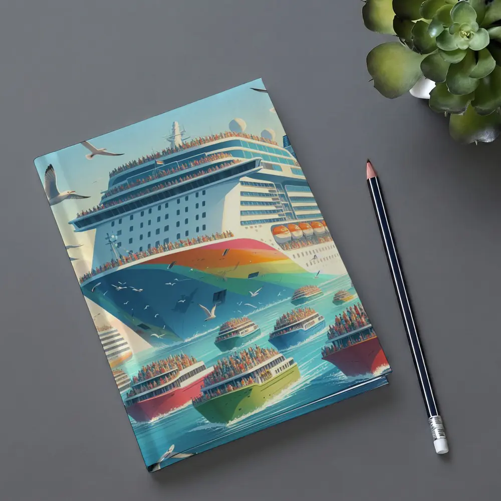 Cruise Ship Rainbow Hull Colorful Ferry Boats – Notebooks
