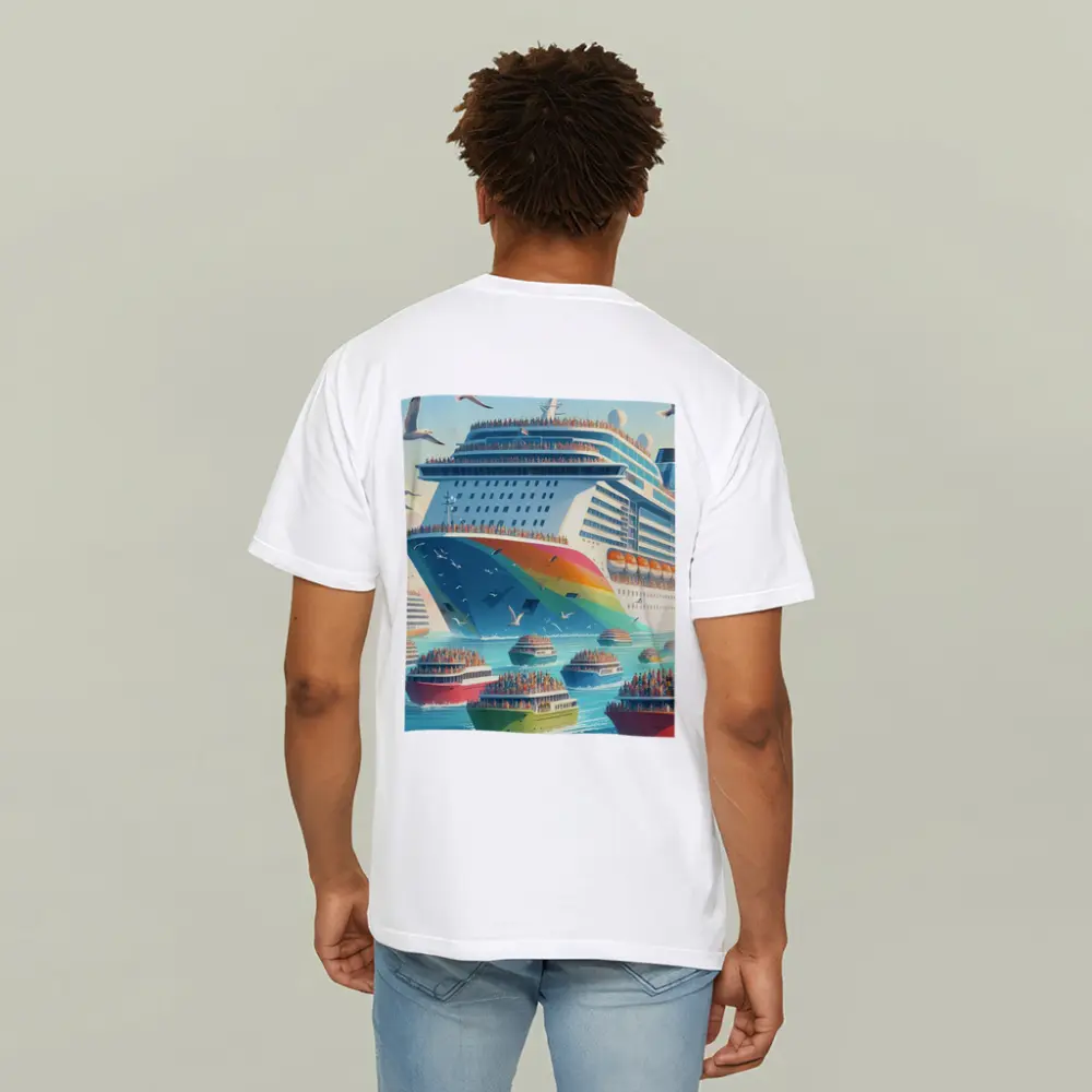 Cruise Ship Rainbow Hull Colorful Ferry Boats – T-Shirts