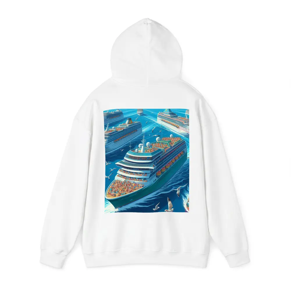 Cruise Ships Ocean Scene Cartoon Art – Hoodies
