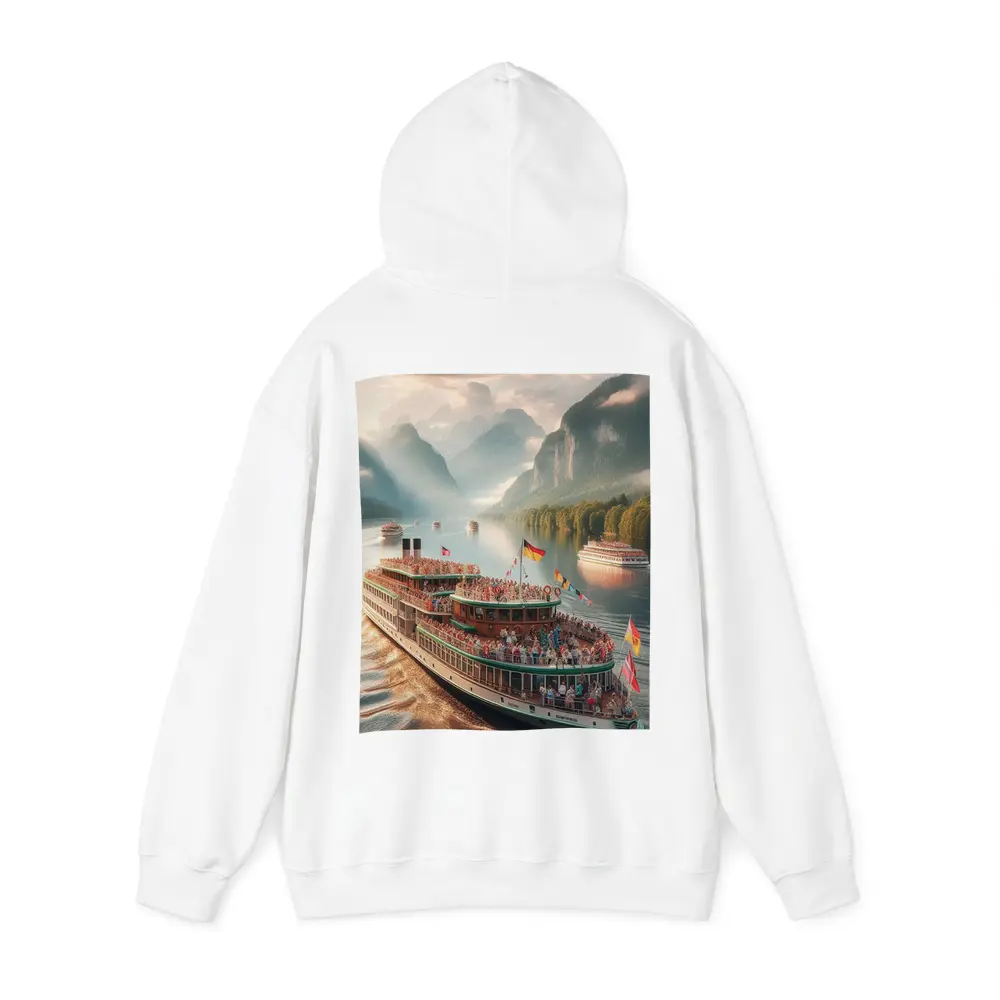 Festive River Cruise Ship Mountain Lake – Hoodies