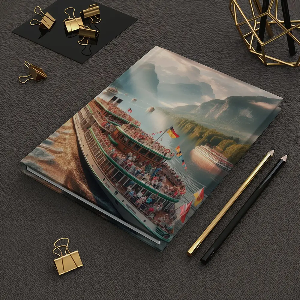 Festive River Cruise Ship Mountain Lake – Notebooks