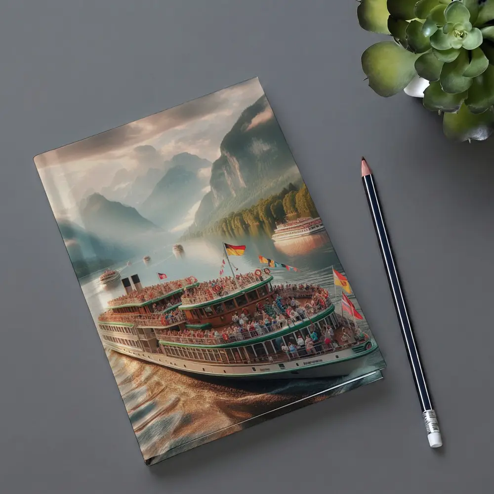 Festive River Cruise Ship Mountain Lake – Notebooks