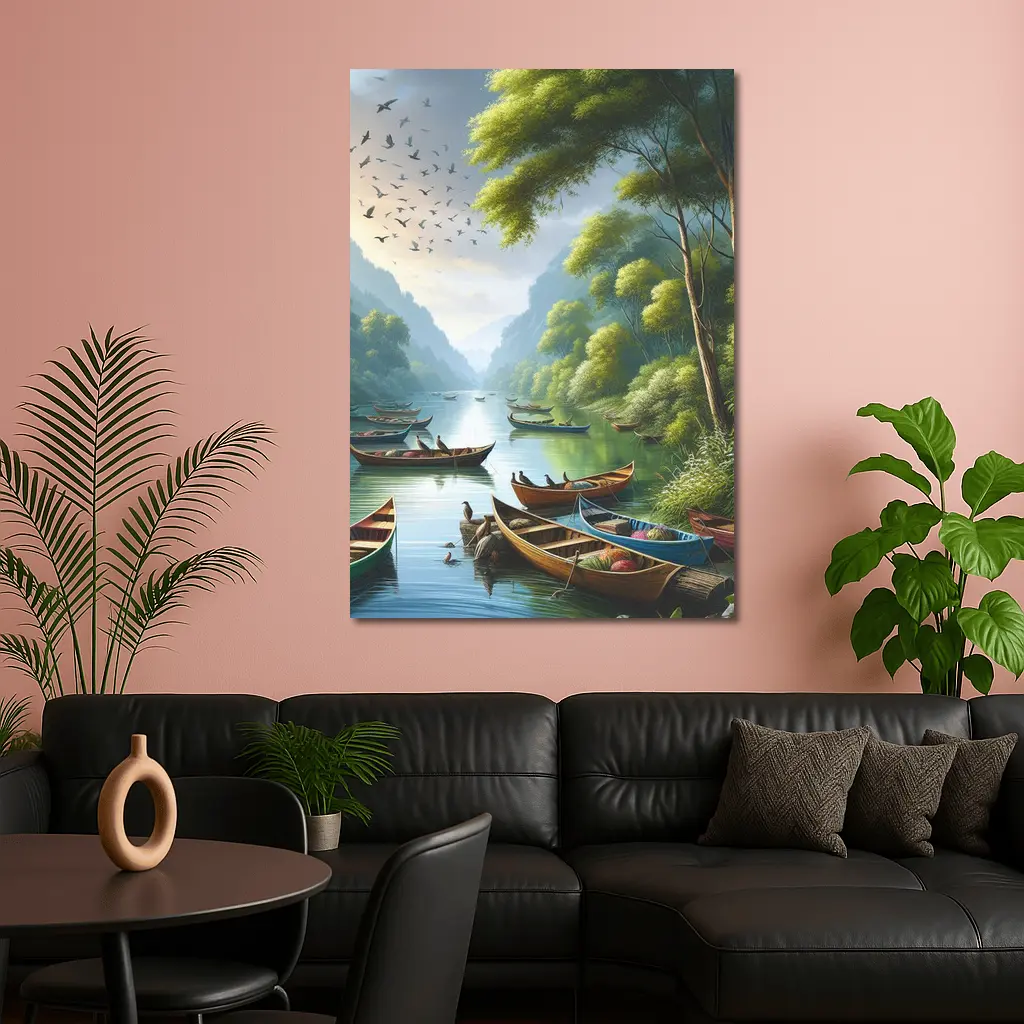 Wooden Boats on Green River Valley – Wall Art