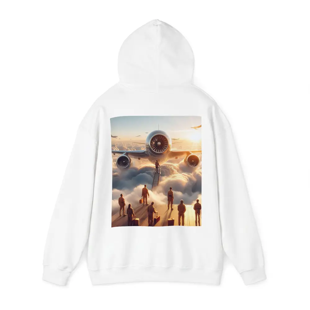 Airplane Above Clouds Golden Sunrise Scene – Hoodies