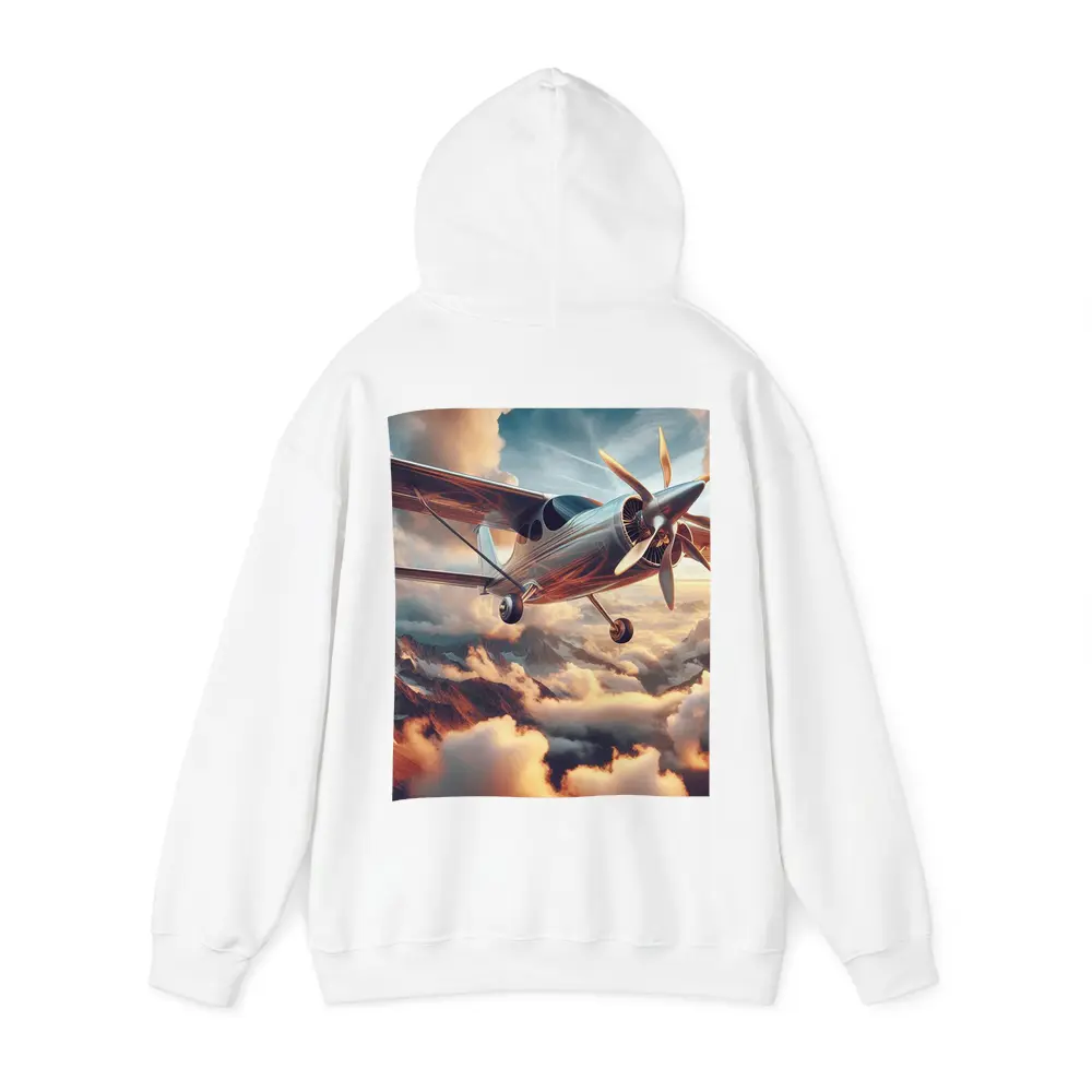 Propeller Plane Flying Above Dramatic Clouds – Hoodies