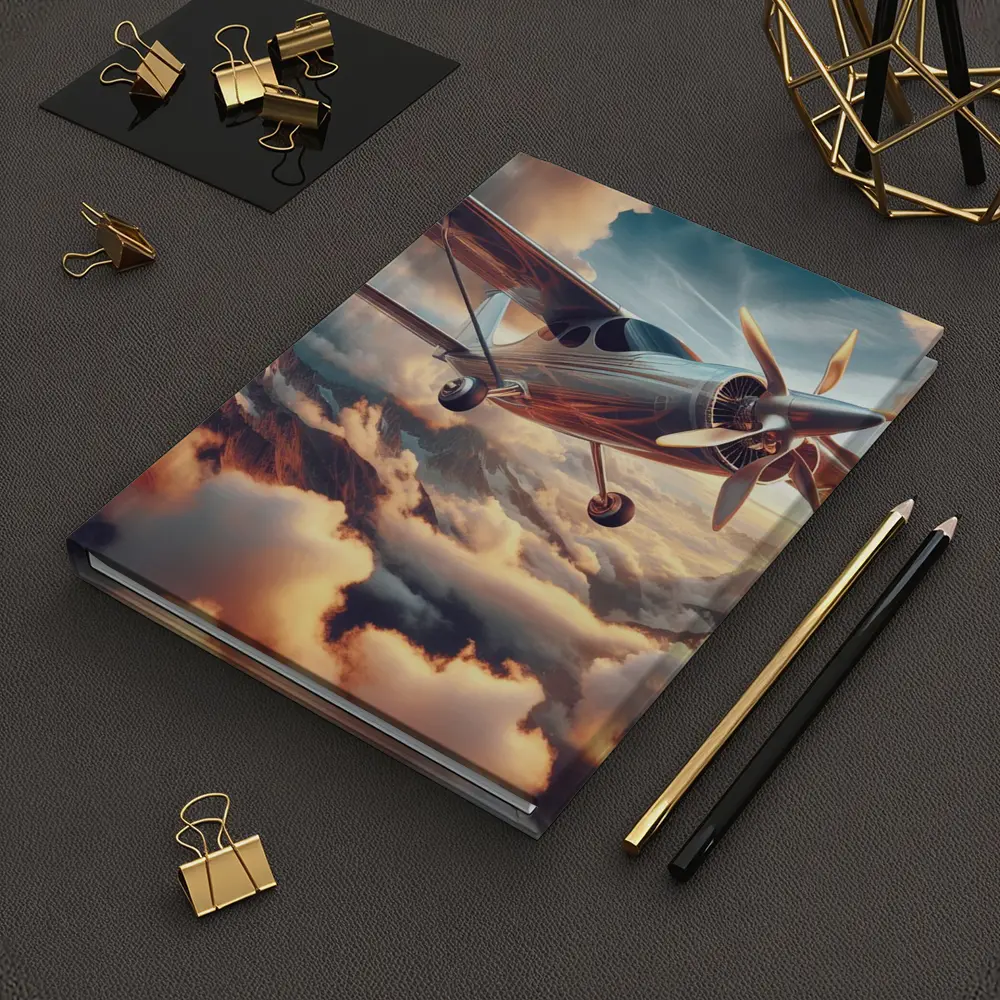 Propeller Plane Flying Above Dramatic Clouds – Notebooks